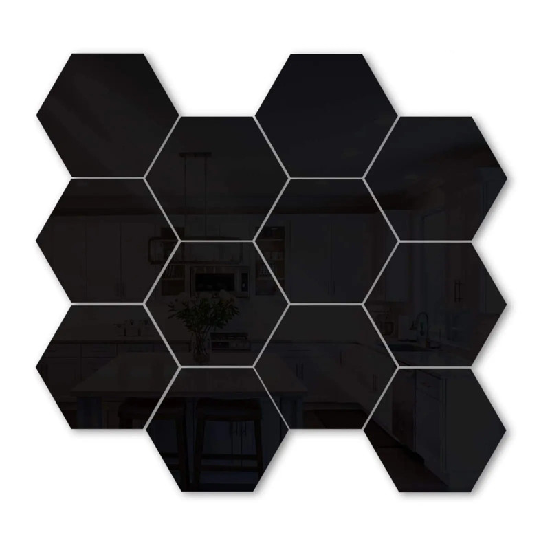 Espejos autoadhesivos para pared (12 unidades, 0.315 x 0.315 x 0.039 in),  azulejos de espejo autoadhesivos. Adhesivos de panel para techos